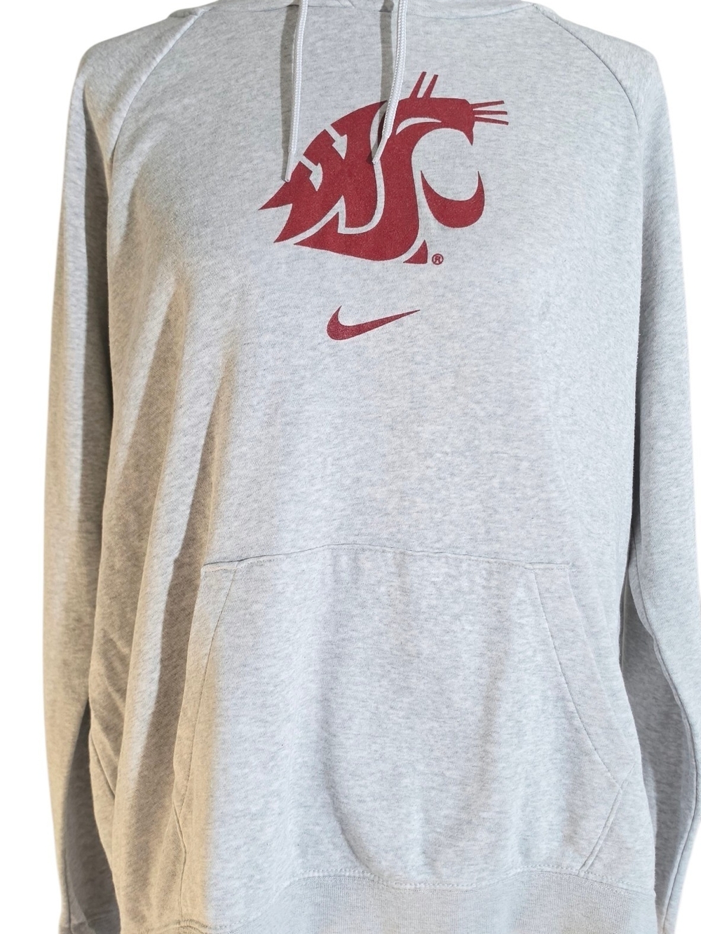 Nike Light Gray Hoodie with Maroon Washington State Logo